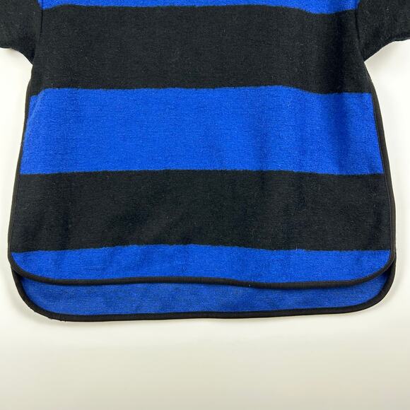 Madewell Wool Brushed Rugby-Striped Top Blue Black Short Sleeve Womens Sz Small - Picture 5 of 11